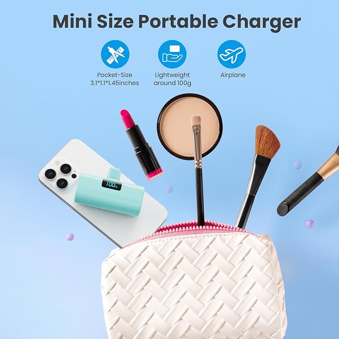 Mini Portable Charger for iPhone 17/16,Upgraded 5500mAh PD USB C Power Bank,Travel Essentials Pocket Phone Charger Battery Pack for iPhone 17/17 Pro Max/16/16 Pro/15 Series,Samsung Galaxy Android etc