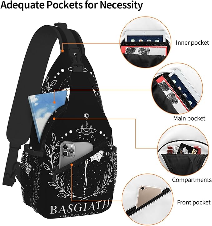 Fourth Dragon Wing Crossbody Bag Trendy Sling Bag Bakpack Casual Chest Bags Daypack For Hiking Walking Travel Running(5)