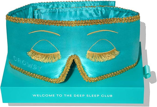 DROWSY Breakfast at Drowsy Silk Sleep Mask – 100% Pure Mulberry Silk, Total Blackout, Ultra-Soft & Skin Hydrating for Beauty Sleep, Fully Adjustable