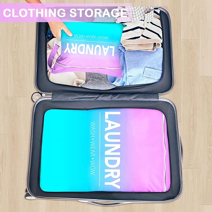 2 Pcs Large Travel Laundry Bag Waterproof Wet Dry Bag Washable Dirty Clothes Bag Bathing Suit Workout Bag for Gym Clothes Laundry Wet Clothes Swimming Yoga