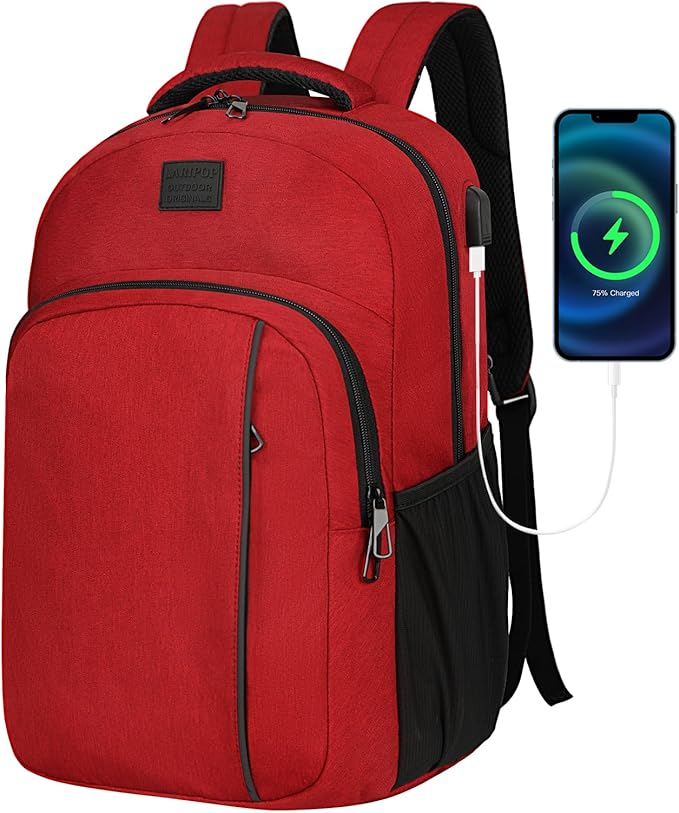 LARIPOP Extra Large Backpack,17.3 Inch Business Laptop backpack for Men Women with USB Charging Port,Water-Resistant Laptopack Weekender Daypack for Work College Computer