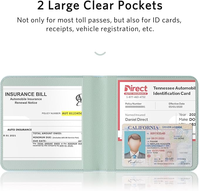 CoBak Car Registration and Insurance Holder - Vehicle Glove Box Car Organizer, Auto Truck Comparment Accessories Case for Essential Document, Driver License, Cards