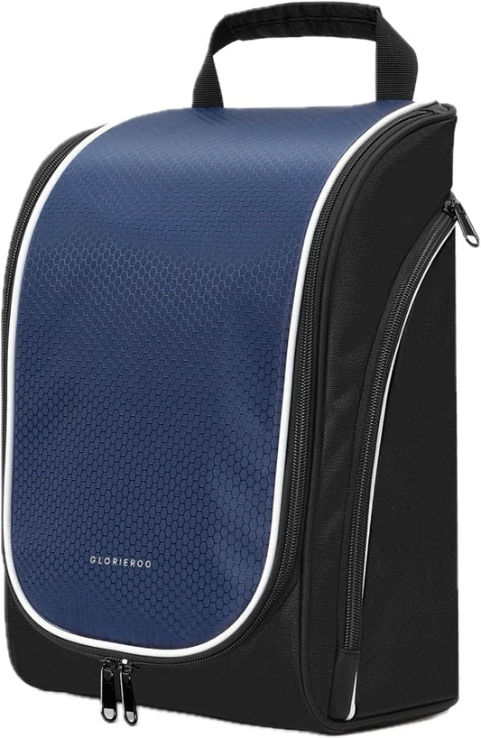 Smell Proof Shoe Cleat Bag for Travel Men - Golf Soccer Zippered Sport Shoe Carrier Bags with Ventilation & Side Pockets for Socks, Tees, Golf Balls; Golf Accessories Fathers Dad Day Gifts for Men