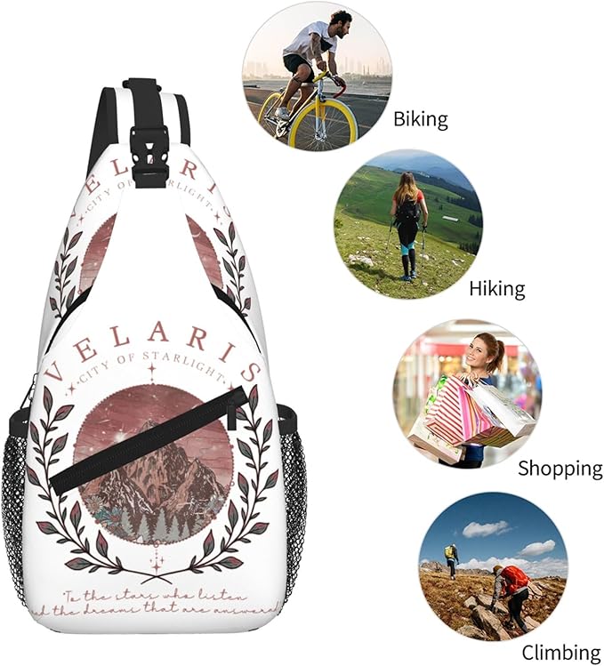 Velaris City Of Starlight Crossbody Bag Trendy Sling Bag Bakpack Casual Chest Bags Daypack For Hiking Walking Travel Running(2)