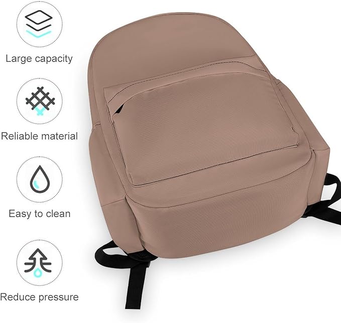 Mocha Mousse Backpack Adult Travel Daybag for Women Men College Backpack for Vacation Hiking Camping Bag