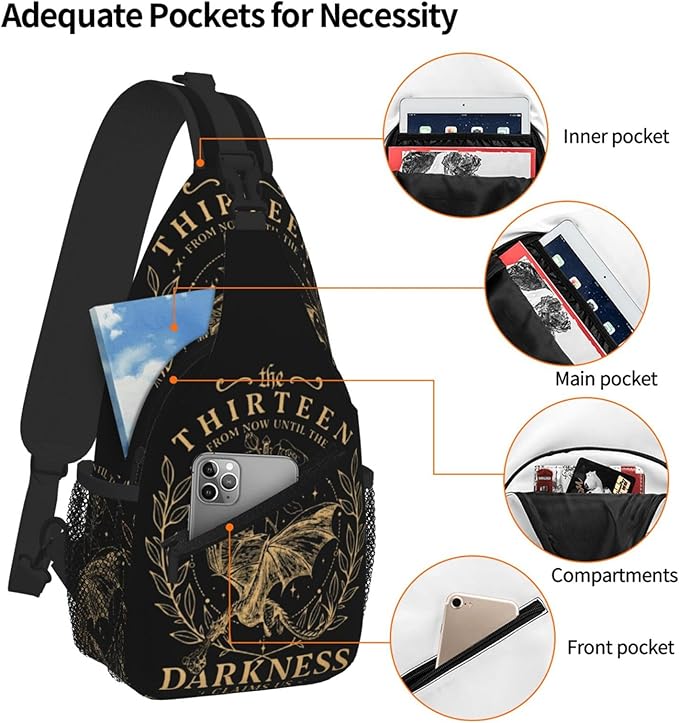 The Thirteen Crossbody Bag Throne Of Glass Trendy Sling Bag Bakpack Casual Chest Bags Daypack For Hiking Walking Travel Running(3)