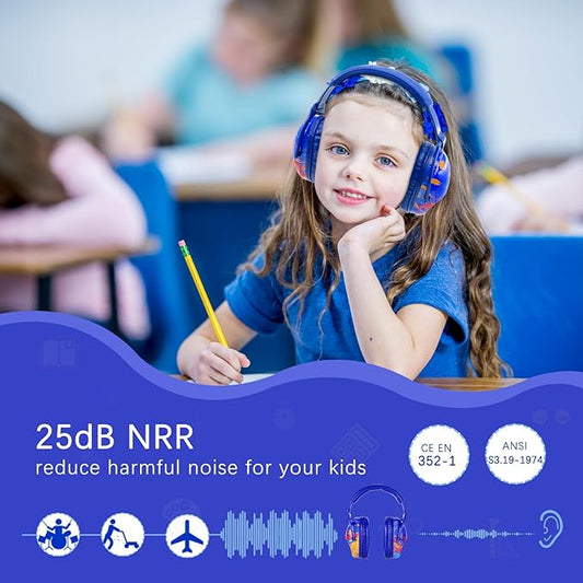 ZOHAN EM030 Kids Ear Protection, Noise Cancelling Headphones Ear Muffs for Autism Sensory, Safety Noise Reduction Hearing Protection for Monster Truck/Concerts/Fireworks/Air Shows