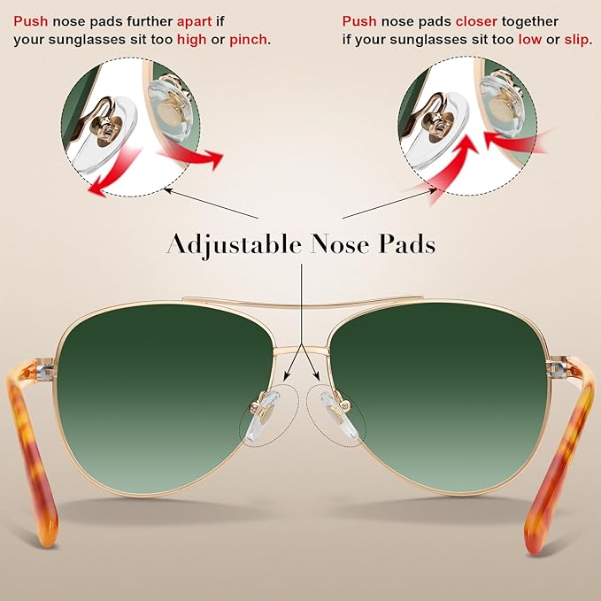 CARFIA Retro Trendy Pilot Sunglasses for Women Polarized UV Protection, Lightweight Outdoor Driving Lady Sunnies Metal Frame