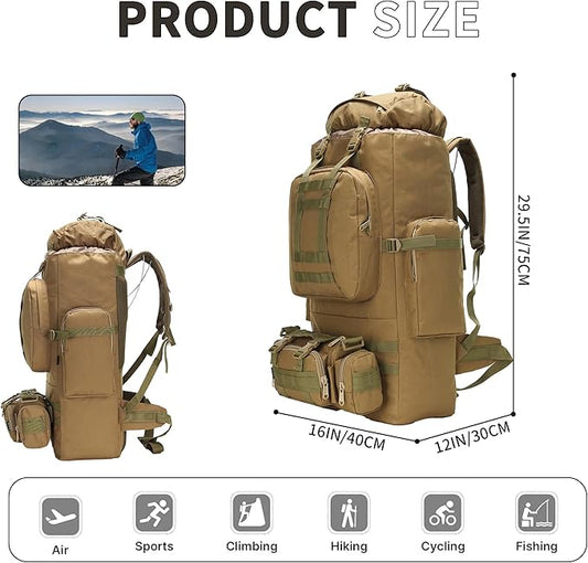 King'sGuard 100L Camping Hiking Backpack Molle Rucksack Military Camping Backpacking Daypack