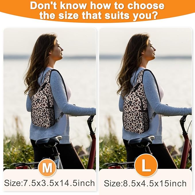 Pritent Crossbody Bags for Women Men Trendy Sling Bag Backpack Casual Chest Bag with Convertible Shoulder Strap