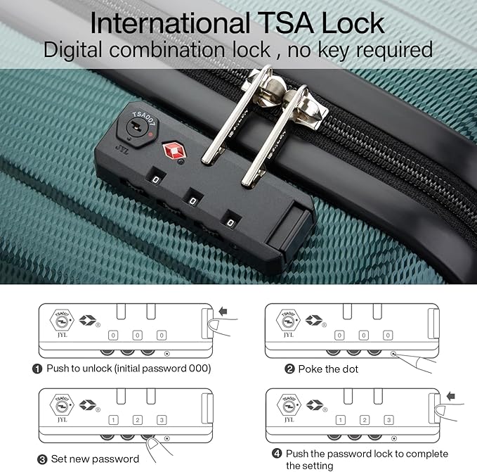 Hanke 16 Inch Underseat Carry on Luggage with Wheels,Small Hard Shell Suitcases for Weekender,Tsa Approved Lightweight Travel Luggage Suitcase for Womem Men,Blackish Green.