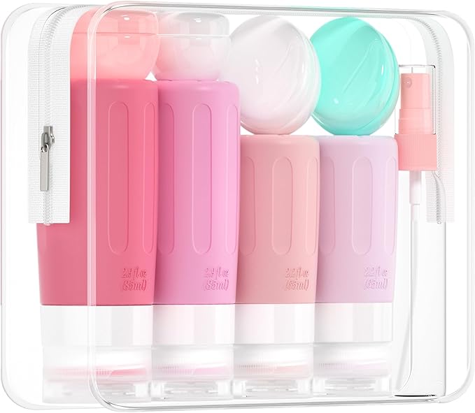 Morfone 16 Pack Travel Bottles Set for Toiletries, TSA Approved Travel Containers Leak Proof Silicone Squeezable Travel Accessories 2oz 3oz for Shampoo Conditioner Lotion Body Wash (BPA Free)