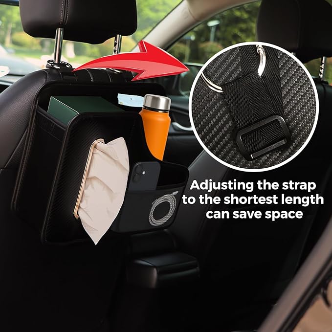 Car Tissue Holder,Back Seat Organizer with Cup Holder,Multifunctional Car Headrest Seat Back Storage,Snack Organizers for Kids,Large Tissue Box Cover Fit for 100-130 Regular Size Tissues