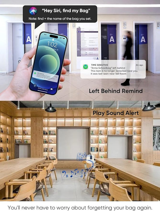 Luggage Tags Built-in Anti-Loss Tracker, Luxury Leather Luggage Tags for Suitcase, Travel Bags, Backpacks, Travel Organizer for Lost Baggage Prevention (Navy Blue)