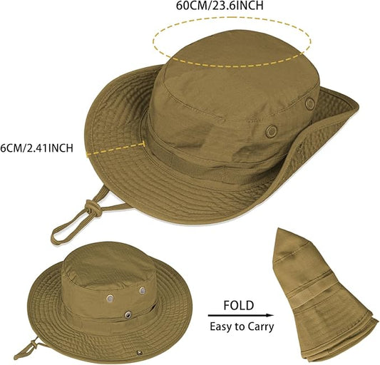 Sun Hats for Men Women Boonie Hat UPF 50+ Bucket Hat Wide Brim UV Protection Fishing Hiking Safari Outdoor Hats