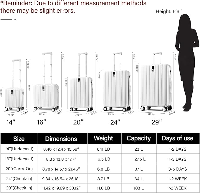 Hanke 24 Inch Luggage Suitcases With Spinner Wheels Lightweight PC Hard Shell Rolling Suitcase With Travel Lock,Checked-Medium 24-Inch （Orange）