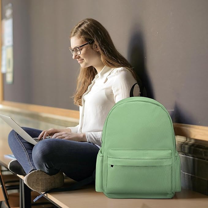 Pale Luxury Green Backpack Adult Travel Daybag for Women Men College Backpack for Vacation Hiking Camping Bag