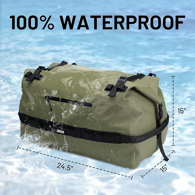 MIER Large Waterproof Duffel Bag Rolltop Dry Backpack Duffle Bags for Kayaking, Rafting, Boating, Swimming, Camping, Travel, Gym, Beach, 60L/80L