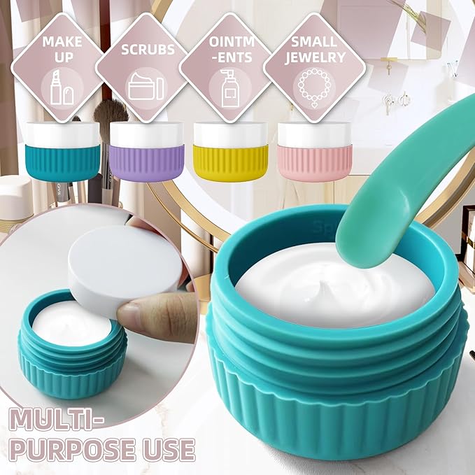 Travel Bottles for Toiletries, Leakproof Silicone Squeezable Cosmetic Liquids Bottles in Travel Size with Clear Bag, TSA Approved Refillable Cosmetic Container Kits for Shampoo and More