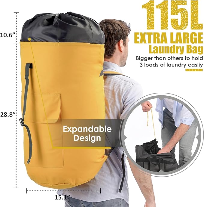 Laundry Bag, Extra Large Laundry Bags for College, Laundry Bag with Straps, Dorm Room Essentials, Laundry Duffle Bag, Dirty Clothes Bag, Laundry Bags for Travel, College Dorm Essentials for Guys