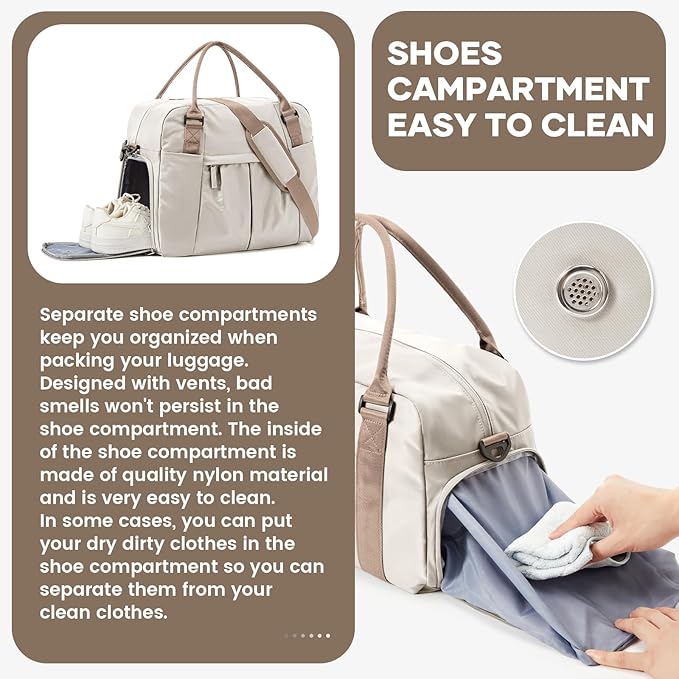 Small Gym Bag for Women, Travel Duffle Bag with Shoe Compartment, Carry on Weekender Bags Waterproof Overnight Bags