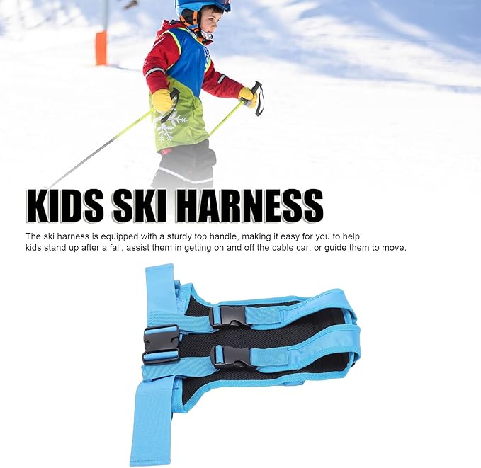 Asixxsix Kids Ski Harness, Adjustable Training Leash with Top Handle and Built in Backpack, for Skiing Snowboarding Safety Speed Control, Suitable for Children Ages 2 to 8