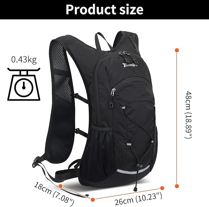 DOJUNS Hiking Backpack Lightweight Travel Backpack 20L Waterproof Hiking Daypacks Camping Backpack for Men Women (Black)