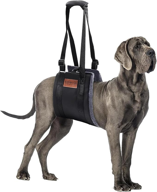 S-ETOVUS Dog Sling for Large Dogs Hind Leg Support, Magic Tape Dog Lift Harness, Soft Dog Support Harness for Back Legs, Hip Support Harness to Help Senior, Injured, Disabled and After ACL Surgery