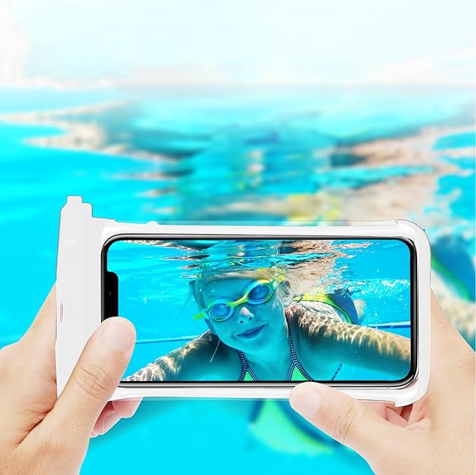 Waterproof Phone Pouch – Clear Floating Touchscreen Bag for Travel Vacation Hiking Cruise Swimming Snorkeling Kayaking, and Outdoor Activities, Lightweight Dustproof Protective. 6.8-Inch