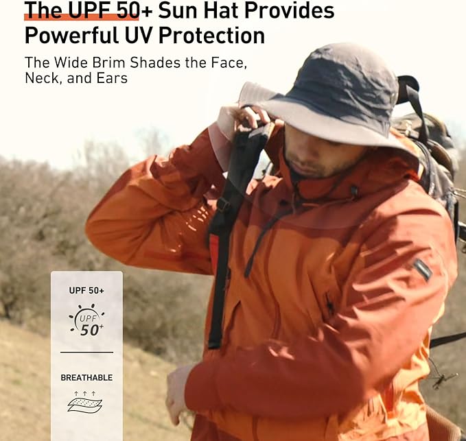 Oversize XL XXL Large Wide Brim Waterproof UPF 50+ Bucket Sun Summer Travel Fishing Hiking Fisherman Hat Detachable Chin