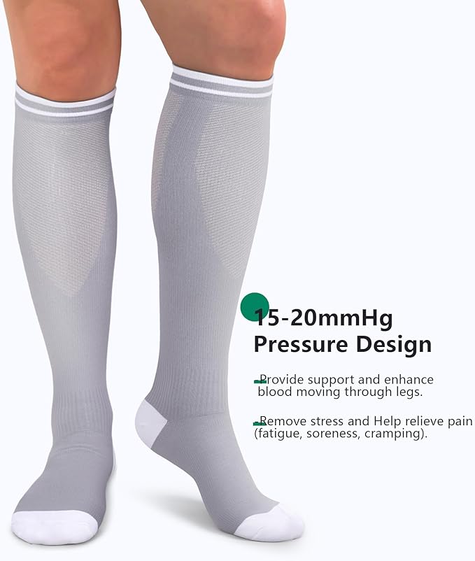 FuelMeFoot 3 Pack Copper Compression Socks - Compression Socks Women & Men Circulation - Best for Medical,Running,Athletic