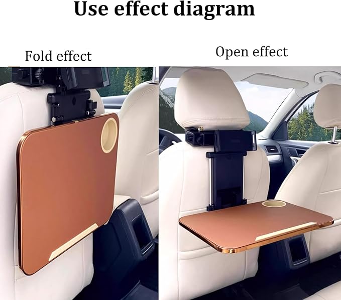 Small Car Travel Table Food Tray Multi Functional Car Backseat Tray Table,folding Car Desk for Laptop Passenger Seat Desk Car Laptop Holder for Working, Writing, Eating.(Black)