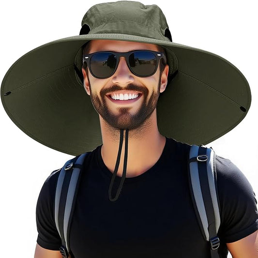 Super Wide Brim Fishing Hat for Men and Women,UPF50+ Waterproof Bucket Hat for Fishing, Hiking, Camping