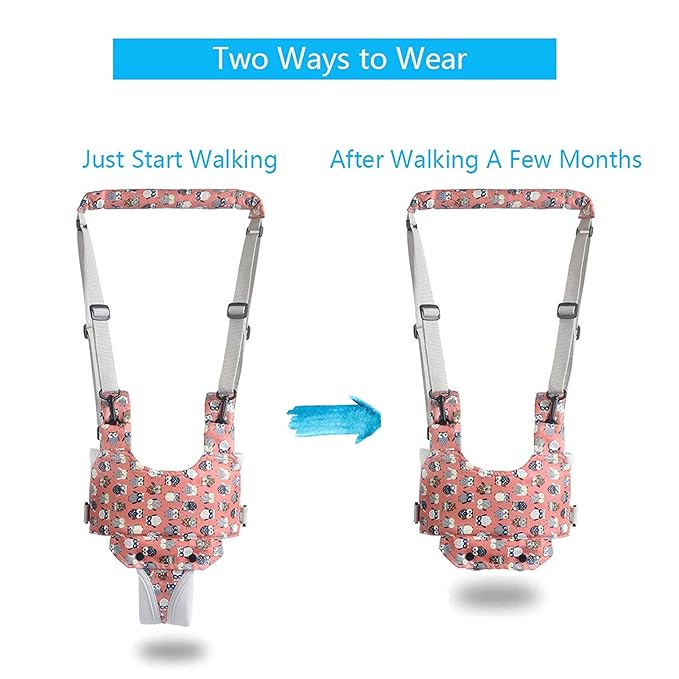 IULONEE Baby Walker, Handheld Kids Toddler Walking Harness Helper Assistant Protective Belt Child Activity Walker Adjustable Standing Up Walking Learning Helper for Toddler 7-24 Month (Orange)