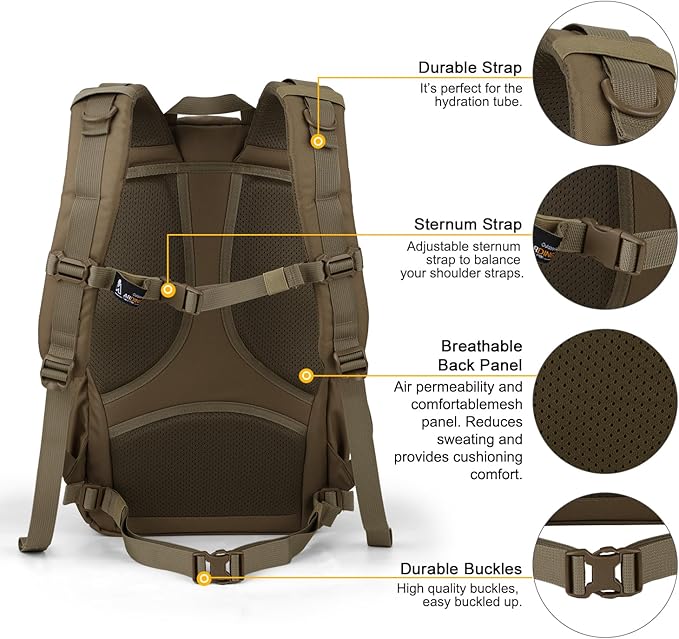 Mardingtop Military Tactical Backpack for Men 28L Molle Rucksack Assault Pack EDC Daypack for Hiking,Travel,Camping, Hunting