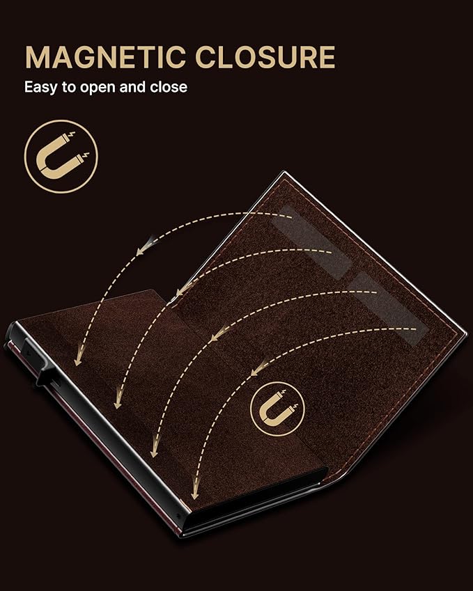 typecase Mens Wallet Card Holder for AirTag: Leather Smart Wallet for Men Compatible with Apple Air Tag, RFID Blocking, Slim, Minimalist - 9-14 Card Capacity | ID Window | Cash Slot (Brown)