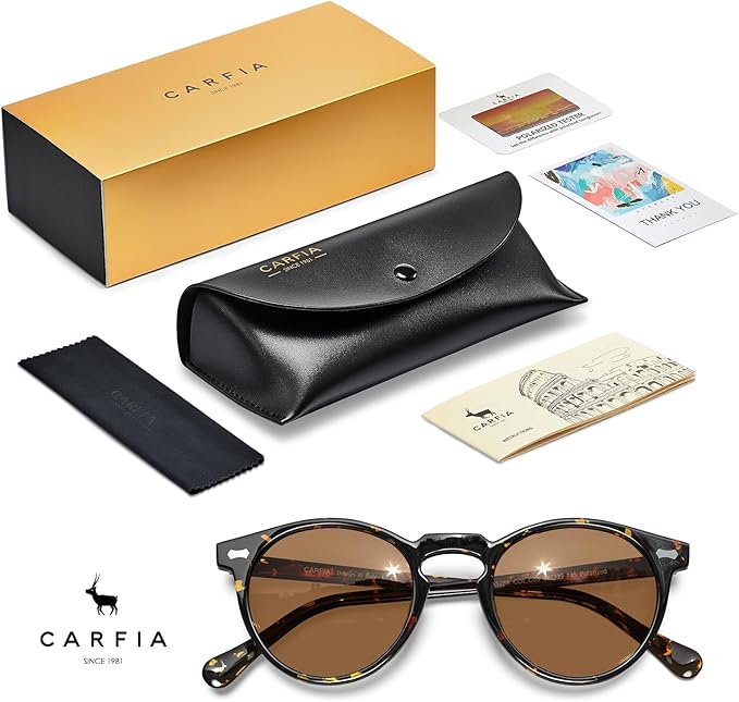 CARFIA Polarized Sunglasses for Women UV Protection Small Face Acetate Frame CA5288