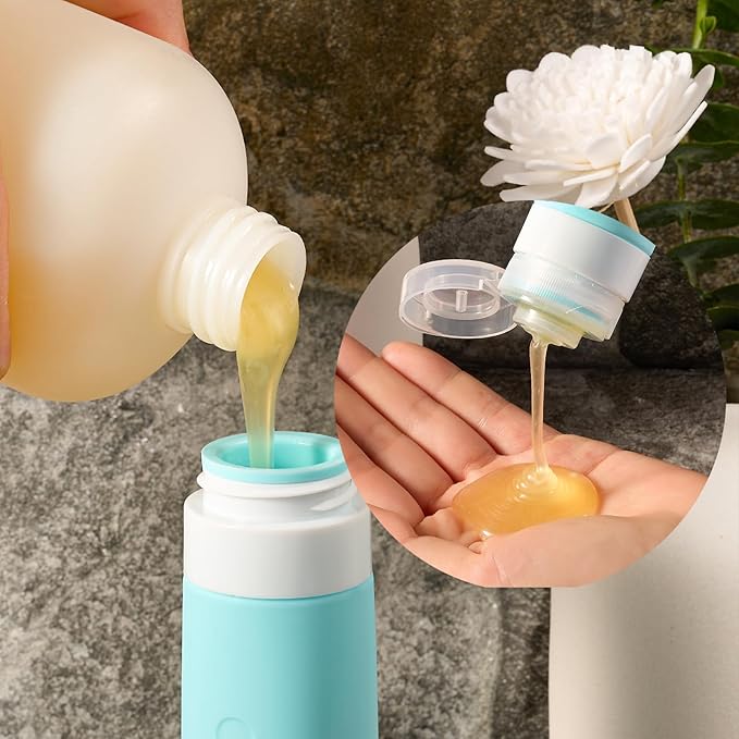 INSFIT Silicone Travel Bottles Set, 17 Pack Travel Size Toiletries, Leakproof Travel Bottles for Toiletries, Travel Accessories for Women, Airplane Travel Essentials, Travel Containers for Toiletries