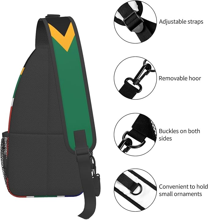 GJXFLSY South Africa Flag Sling Backpack Crossbody Bag Casual Chest Bags Travel Hiking Daypack Shoulder Bag for Women Men