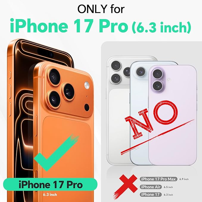 TUCCH Wallet Case for iPhone 17 Pro (6.3") 2025, 4 Card Slots | RFID Blocking | Stand | PU Leather | Magnetic Closure | Protective Flip Folio Cover | Shockproof TPU Shell | Brown