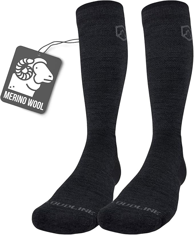 CloudLine - Merino Wool Graduated Compression Socks for Men and Women - Ultralight, Moisture Wicking, Made in USA - 1 Pair