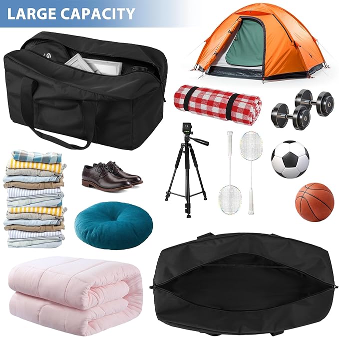 Large Travel Duffle Bag, 80L Gear Bag for Men and Women, Storage Bag Ideal for Overnight Camping and Weekend Getaways