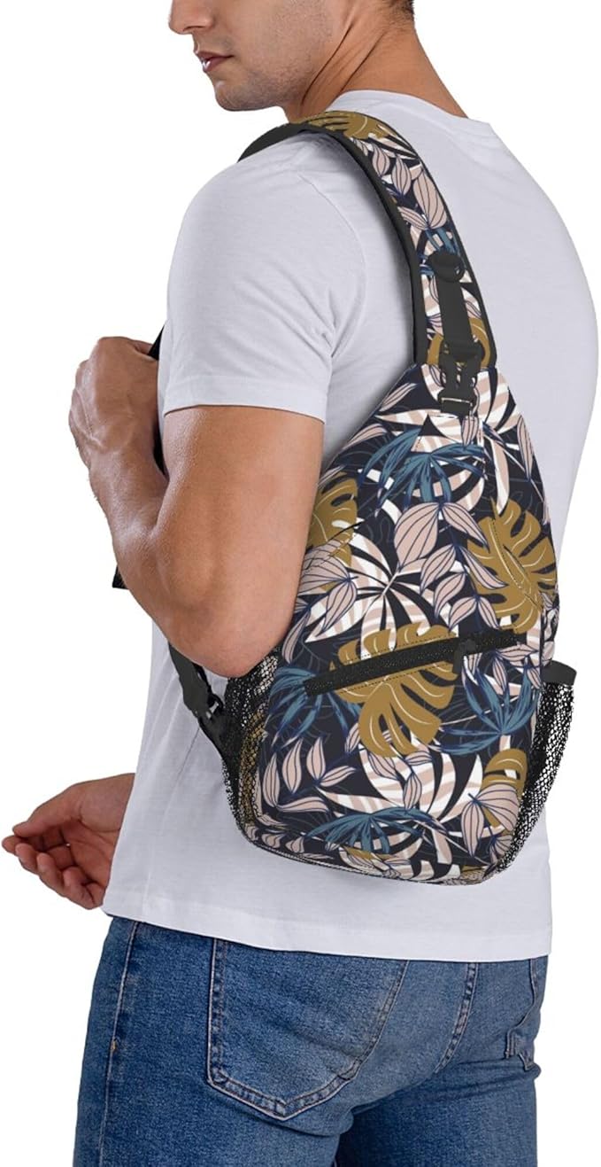Hawaii Tropical Palm Sling Backpack Crossbody Bag Casual Chest Bags Travel Hiking Daypack Shoulder Bag for Women Men