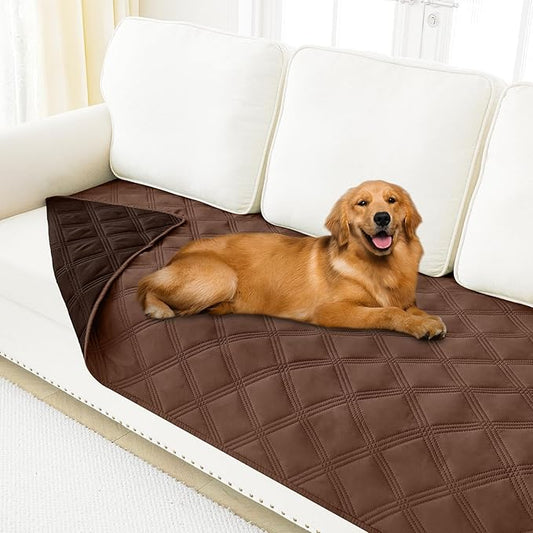 Smiry Waterproof Dog Bed Cover Blanket 30x70, Soft Reversible Pet Blanket, Washable Leakproof Cats Dogs Couch Cover for Sofa, Couch, Furniture, Lattice, Brown/Chocolate