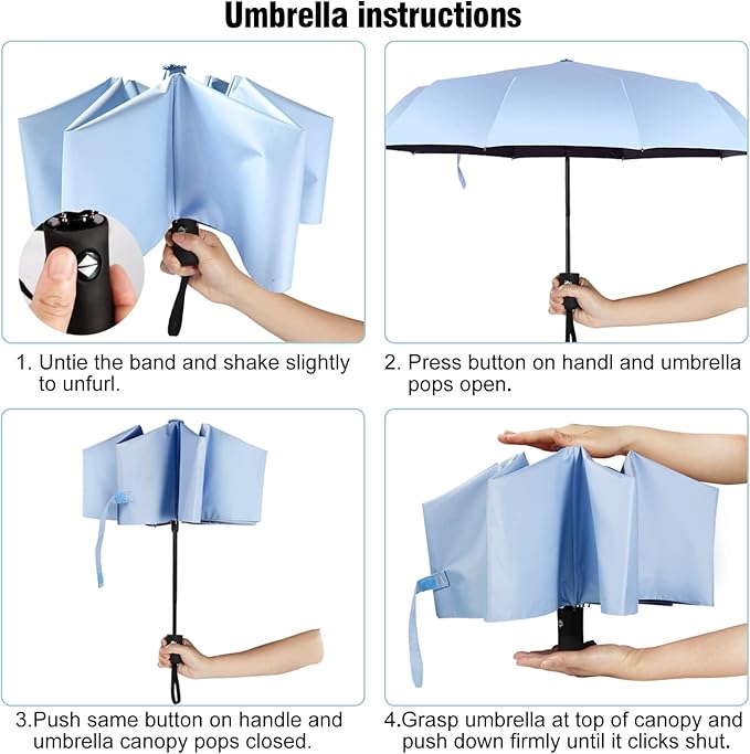 Shinok Travel Umbrella Compact Folding Sun Umbrellas Lighweight Auto Open Close for Women Parasol