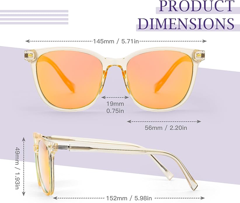 SIPHEW Oversized Square Sunglasses for Women|Lightweight Fashion Sunglasses 100% UV400 Protection|Trendy Mirrored Shade