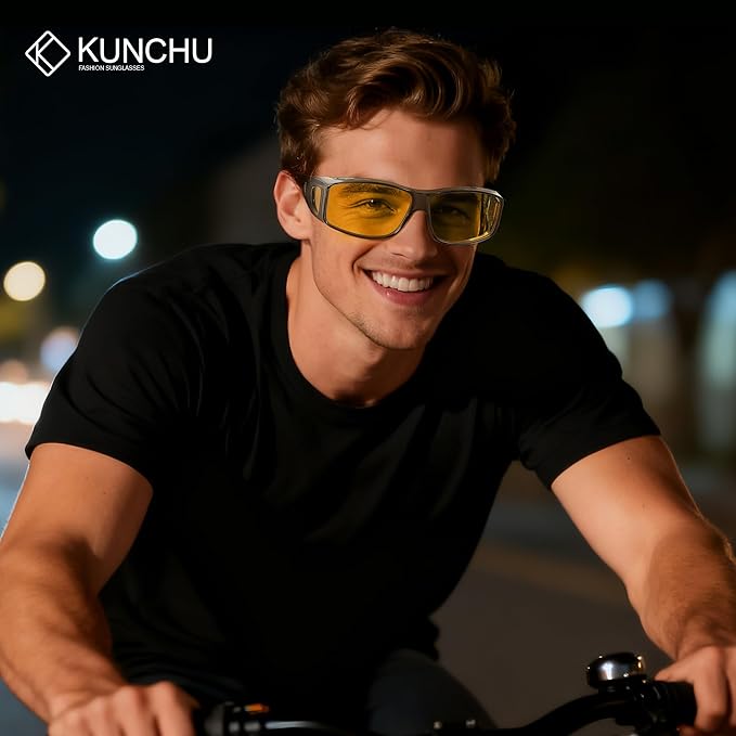 Night Driving Glasses for Men Women Anti Glare Polarized Fit Over Night Vision glasses