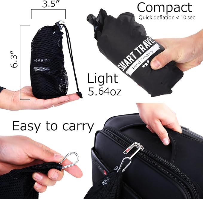 SmartTravel Travel Products Inflatable Lumbar Support Pillow for Airplane & Office – Firm, Adjustable Back Cushion for Long Flights