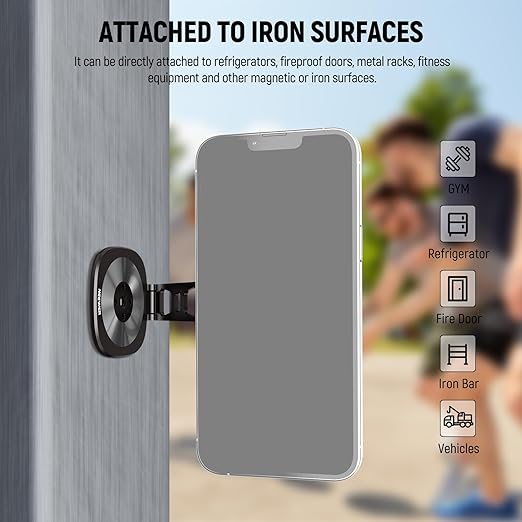 NEEWER PA095 Dual Magnetic Ring Holder for Phone, Slim Folding Magnetic Mobile Phone Holder with 1/4" Screw for Tripod Compatible with MagSafe iPhone Samsung Huawei Android for Video, PA095