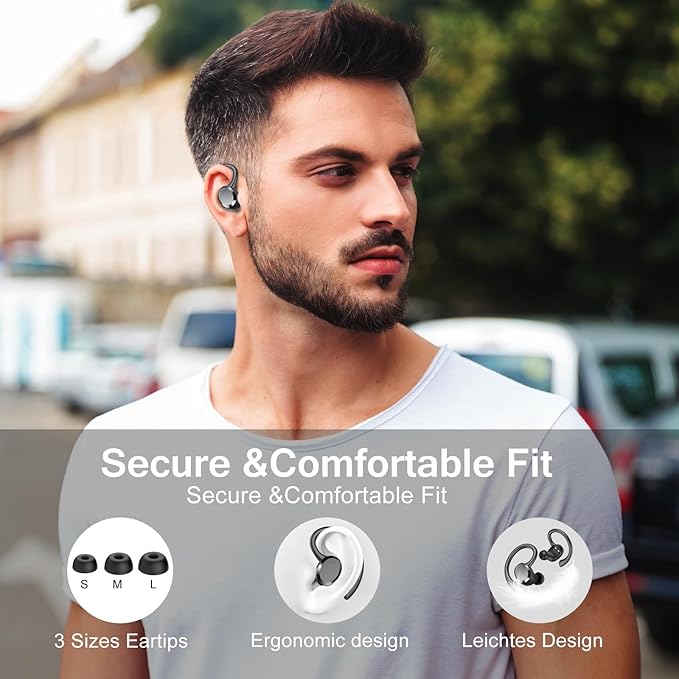 Wireless Earbuds, 2025 Bluetooth 5.4 Headphones HiFi Stereo, Bluetooth Earbuds with ENC Noise Cancelling Mic, IP7 Waterproof in Ear Earphones, 68H Dual LED Display Ear Buds for Workout Sports
